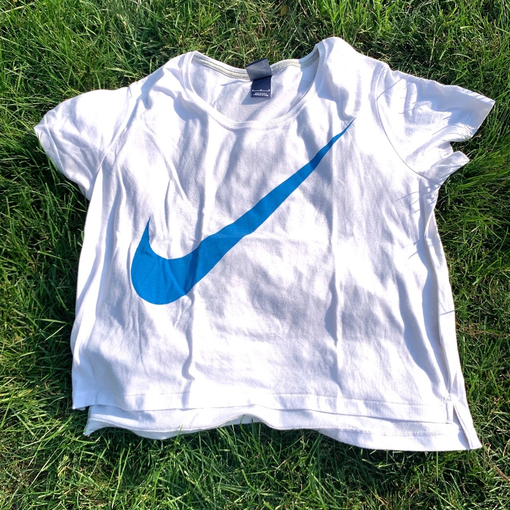 "Nike" T-shirt, high-low hem, lwhite, M
